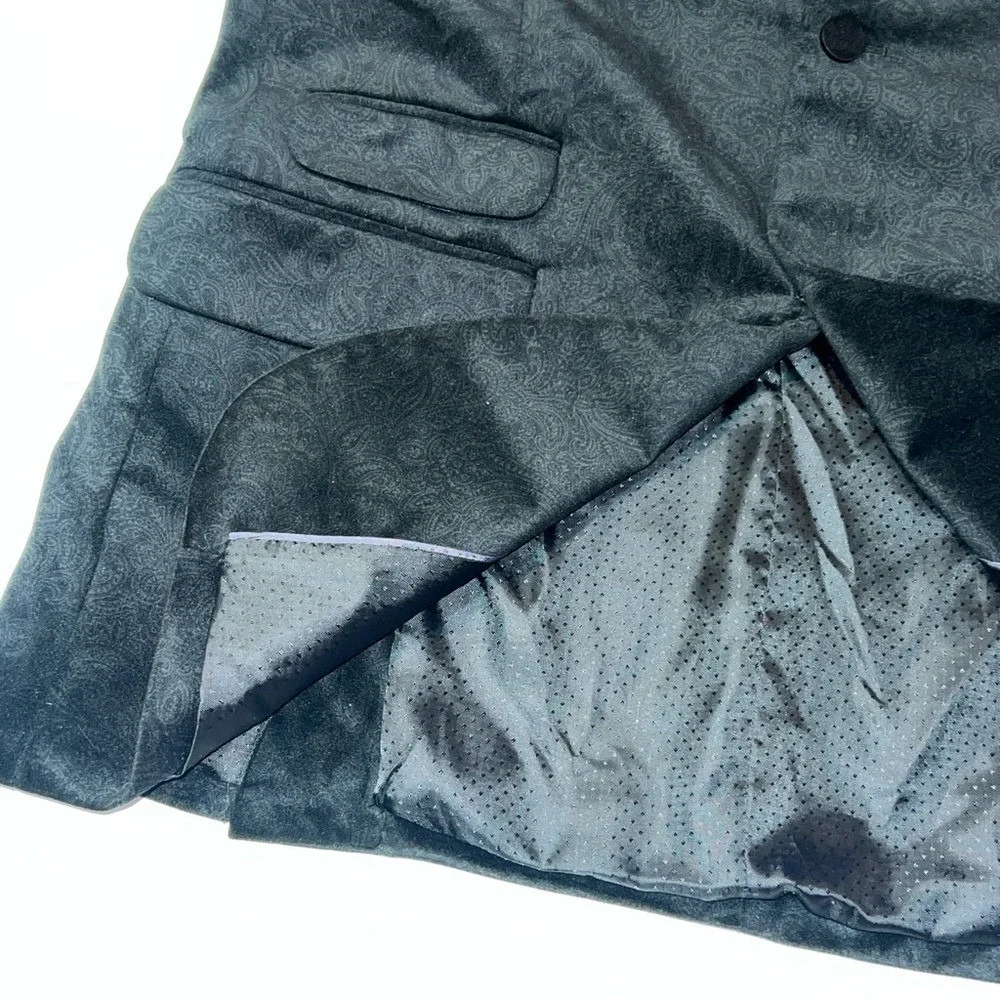 Tasso‎ Elba Paisley Textured Velvet Velour Man's Blazer Coat Jacket Size M 39-41